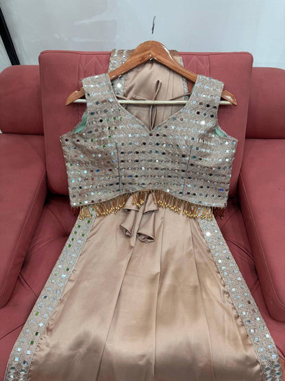 Steal Cream Japan Satin Silk Saree