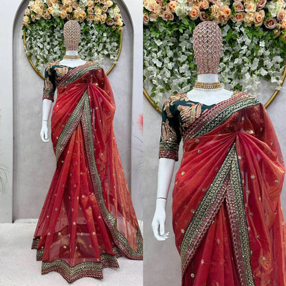 Pestal Red Jimmy Chu Saree