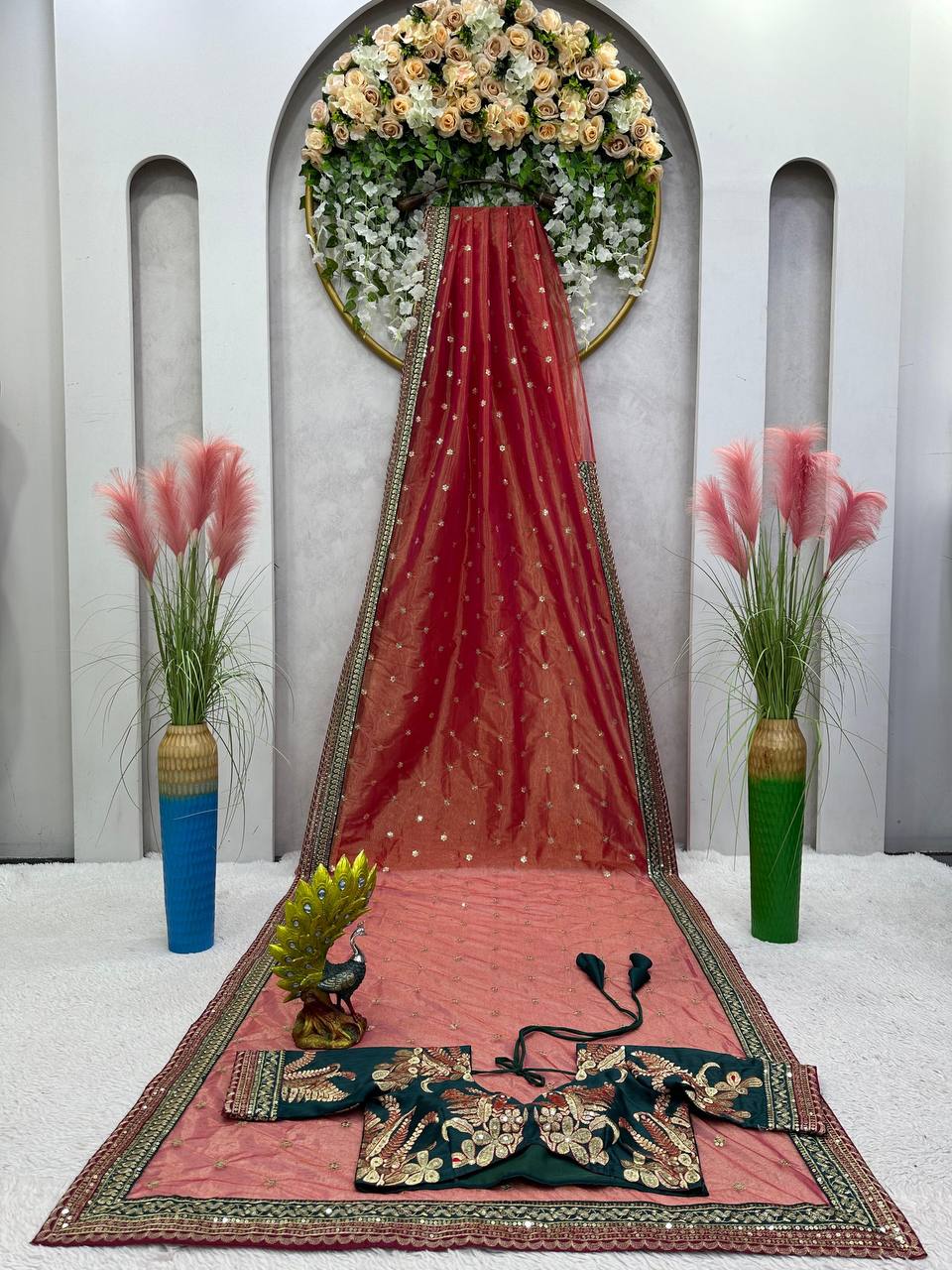 Pestal Red Jimmy Chu Saree