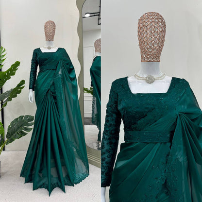 Rama Green JImmy Chu Thred Work Saree