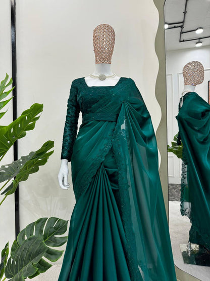 Rama Green JImmy Chu Thred Work Saree