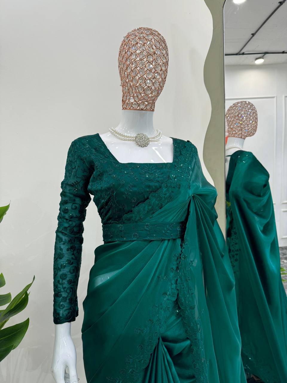 Rama Green JImmy Chu Thred Work Saree