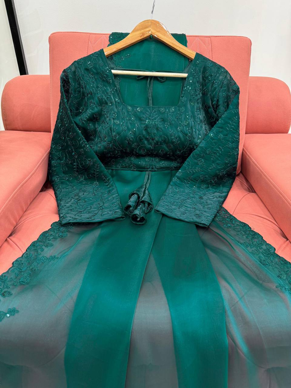 Rama Green JImmy Chu Thred Work Saree