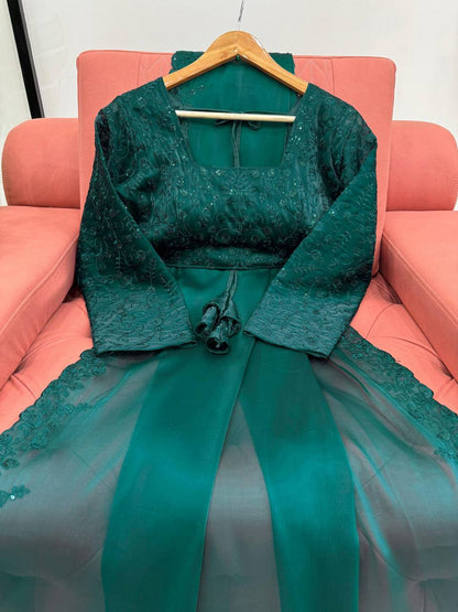 Rama Green JImmy Chu Thred Work Saree