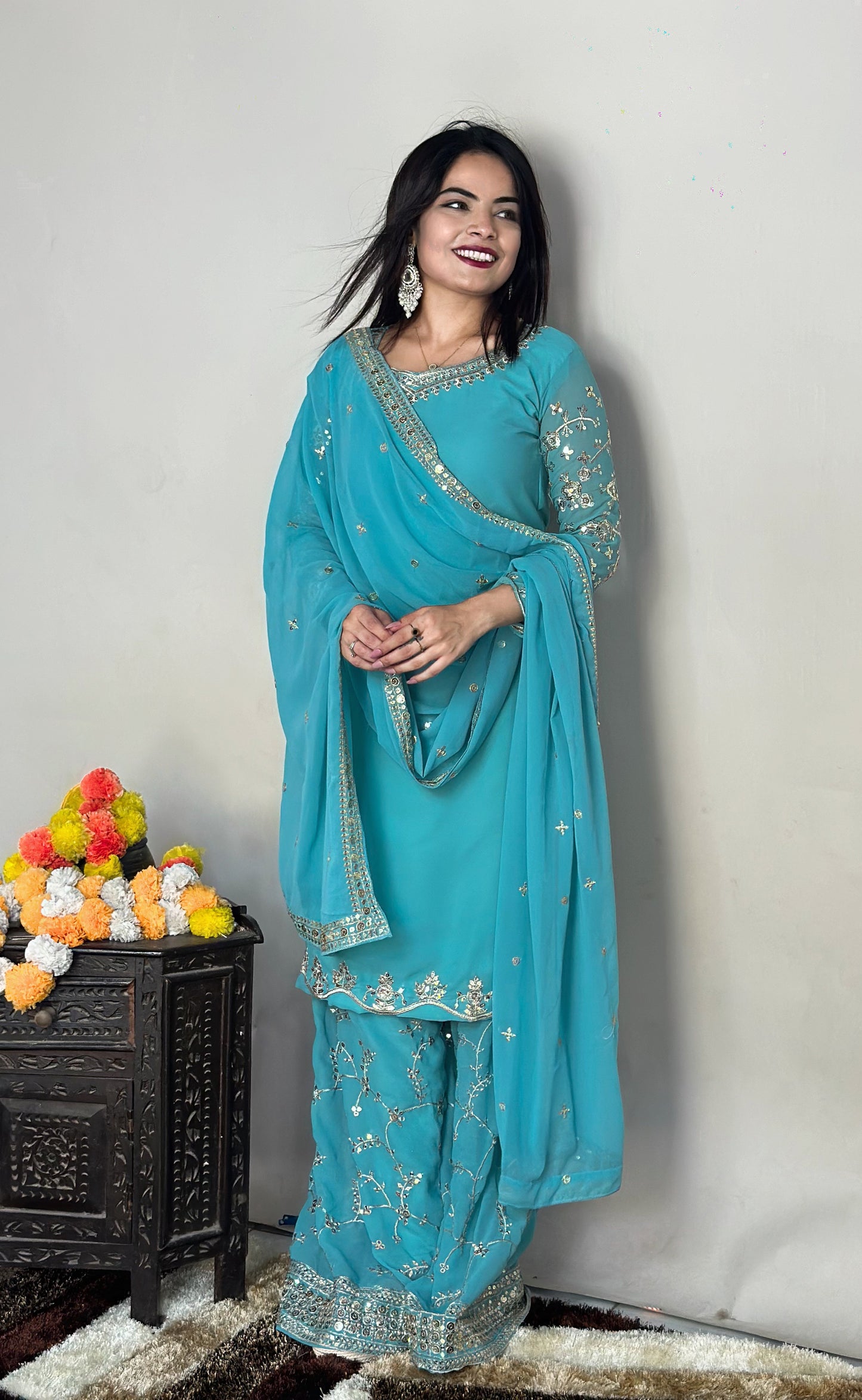 EID SPECIAL GEORGETTE PLAZO DRESS