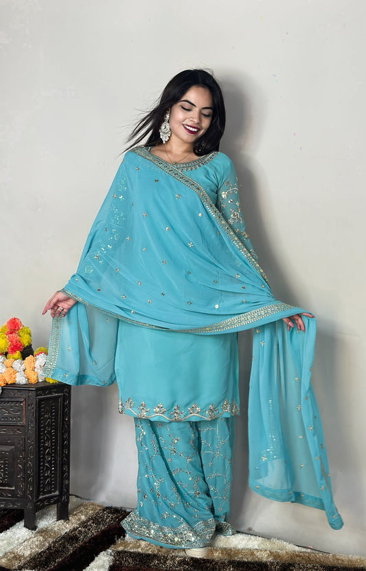 EID SPECIAL GEORGETTE PLAZO DRESS