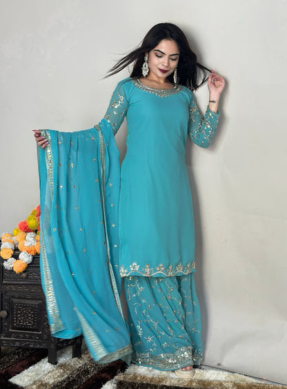 EID SPECIAL GEORGETTE PLAZO DRESS