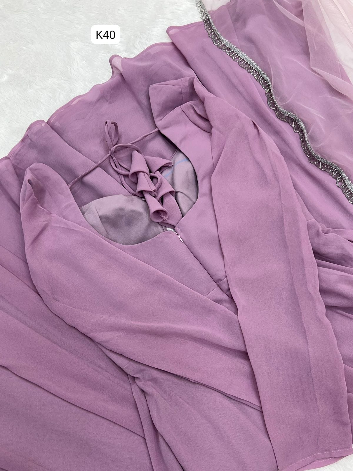 LAVENDER COLOR HEAVY PURE SOFT GEORGETTE ANARKALI 3PC KURTA SET