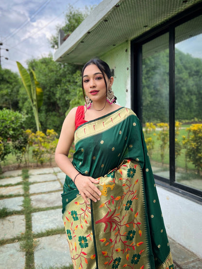 TRADITIONAL MAROON COLOR PURE PAITHANI SILK SAREE