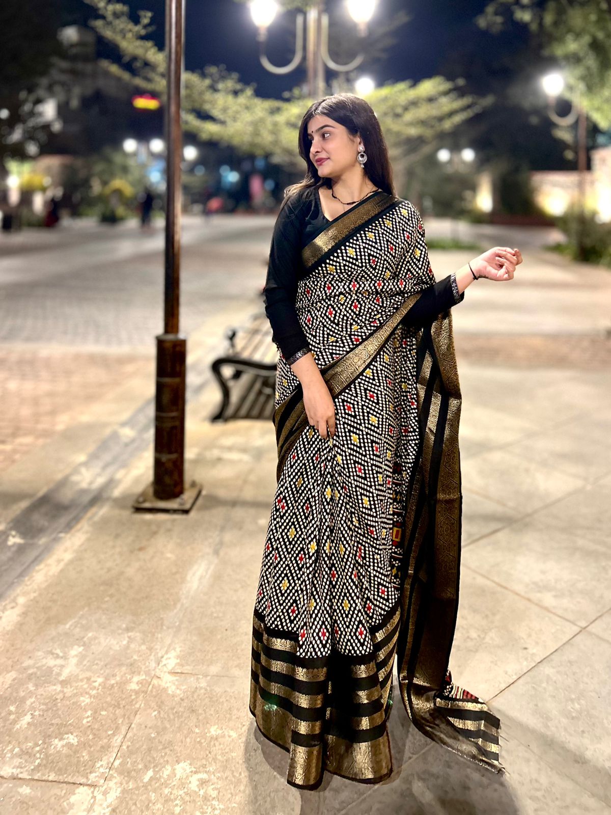 BLACK COLOR MULTIPLE JACQUARD WEAVING BORDER  SOFT DOLA SILK  SAREES