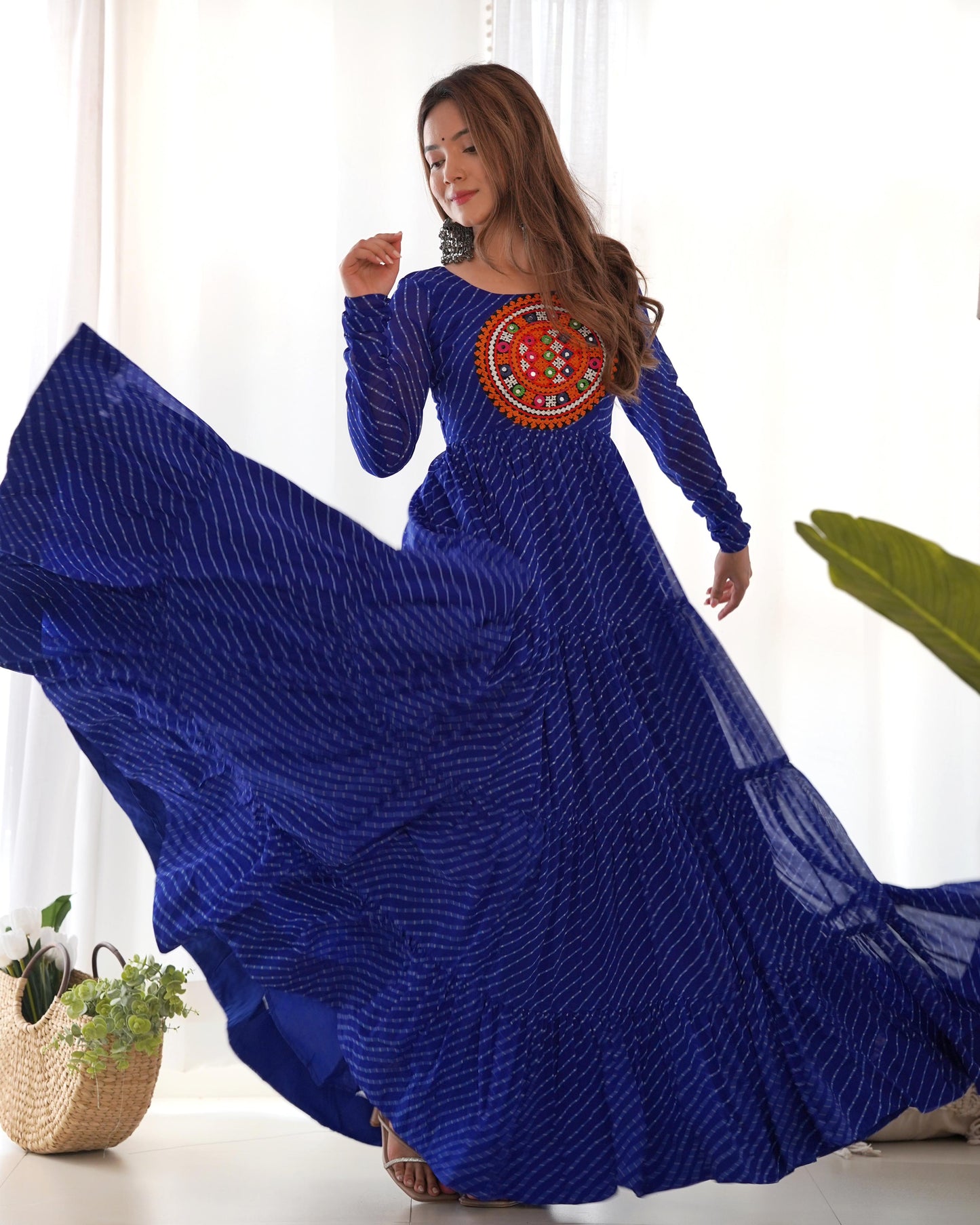 LEHERIYA BLUE  ANARKALI