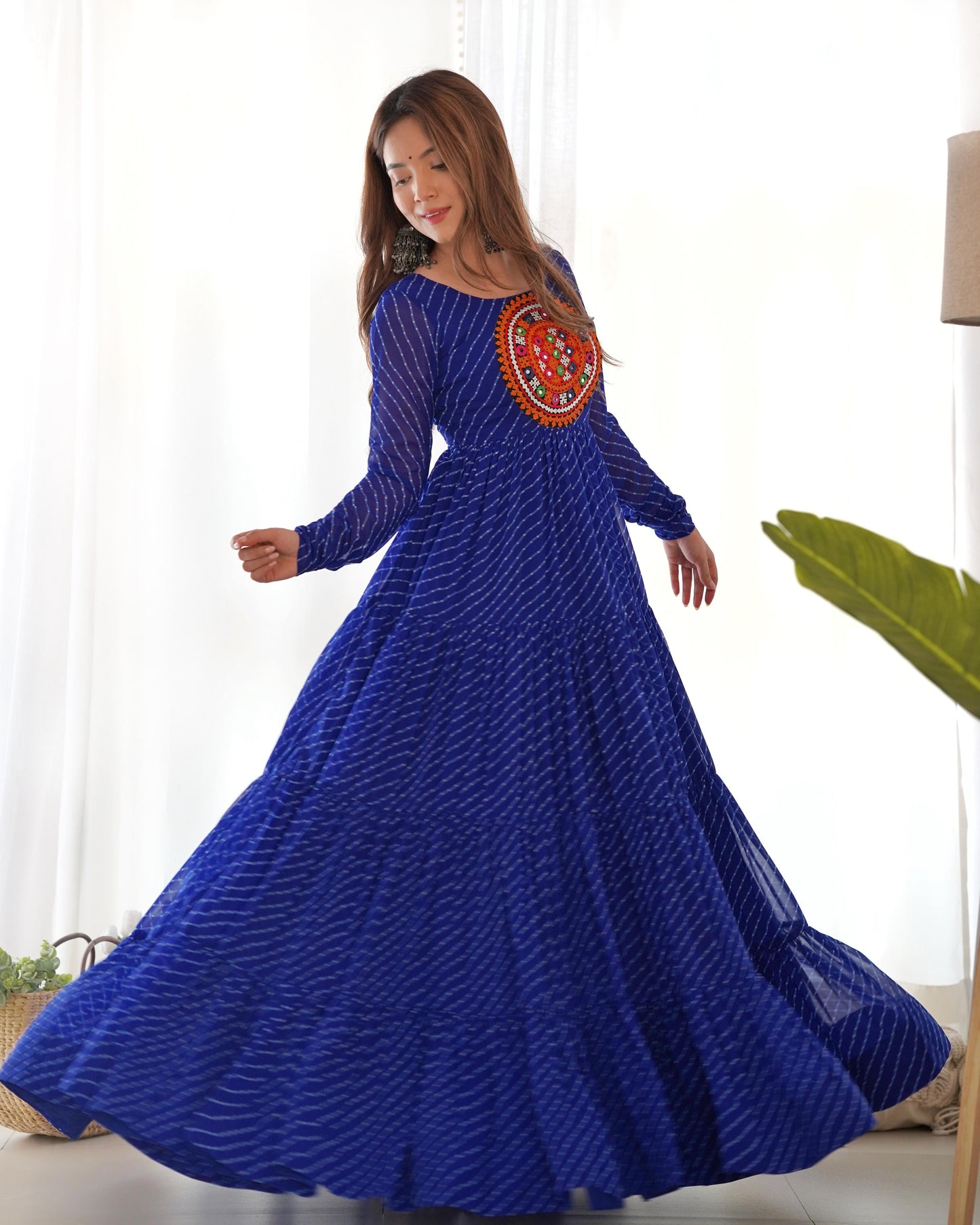 LEHERIYA BLUE  ANARKALI