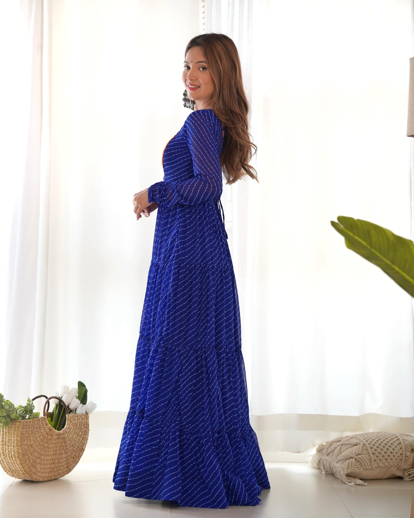 LEHERIYA BLUE  ANARKALI