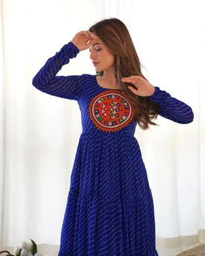 LEHERIYA BLUE  ANARKALI