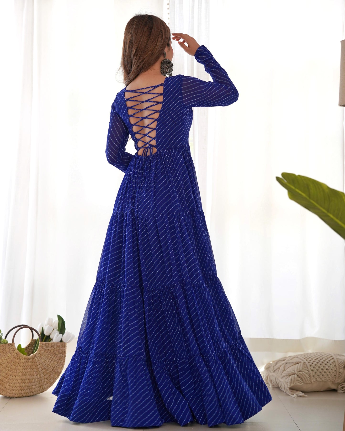 LEHERIYA BLUE  ANARKALI