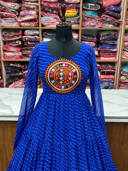 LEHERIYA BLUE  ANARKALI