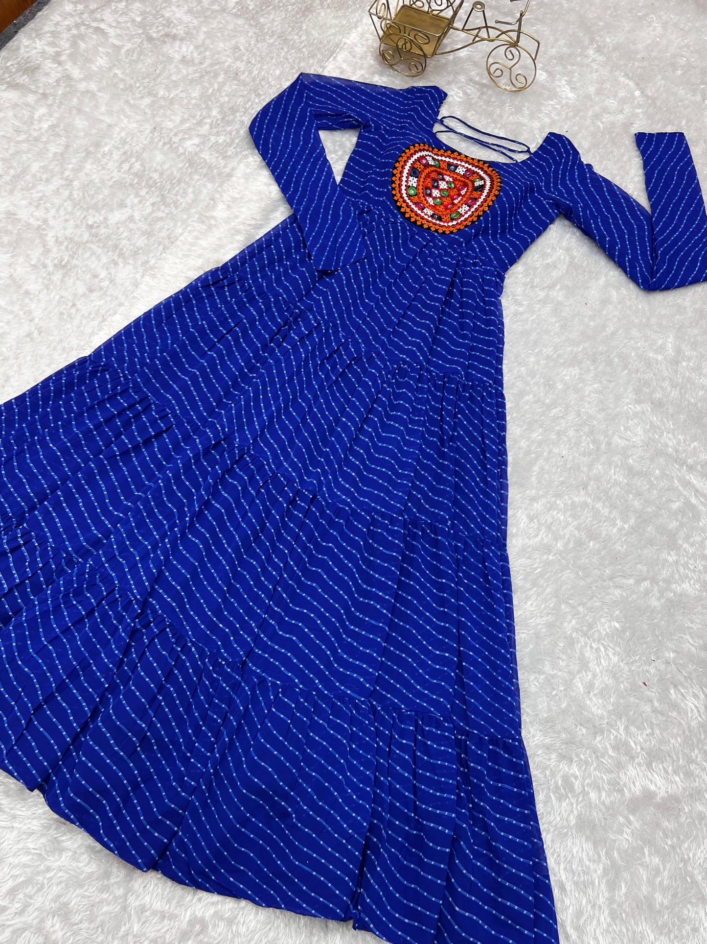 LEHERIYA BLUE  ANARKALI