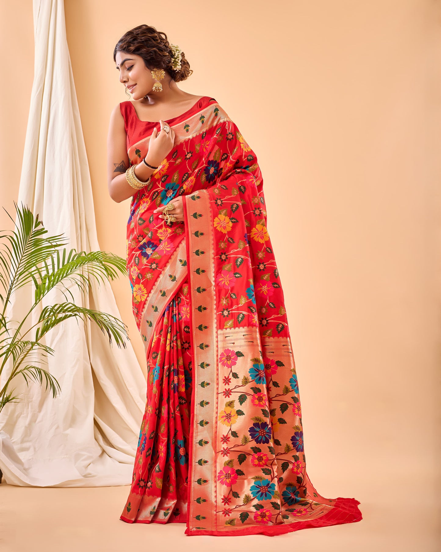 DARK BLUE PURE PAITHANI SILK SAREE