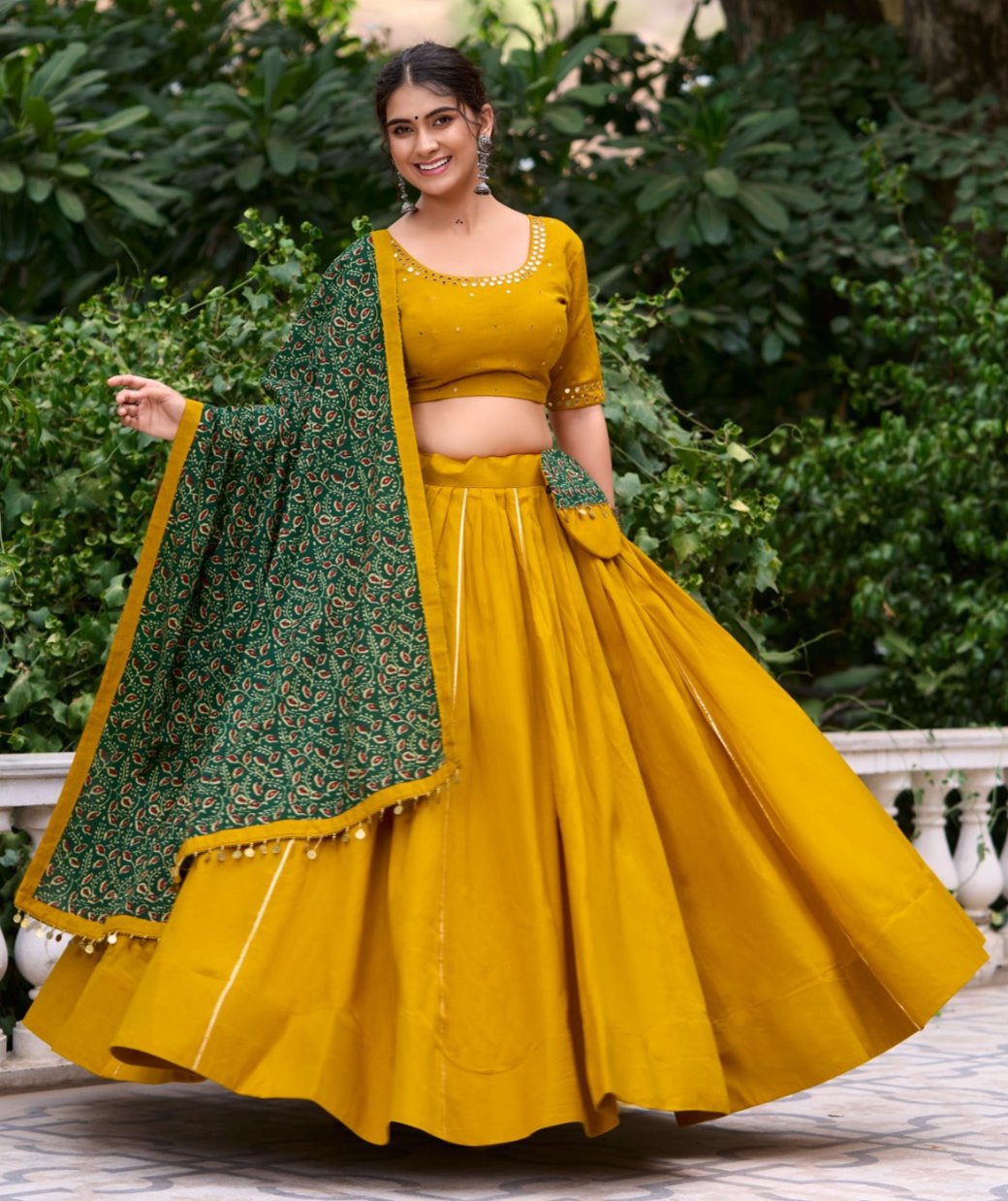 YELLOW GOTA PATTI TOUCH UP LEHENGA