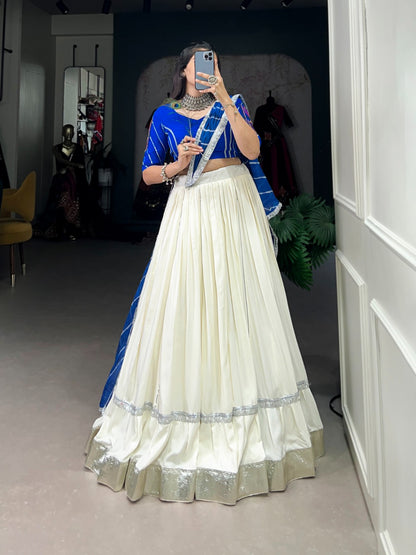 PLAIN RAYON GOTA LACE LEHENGA