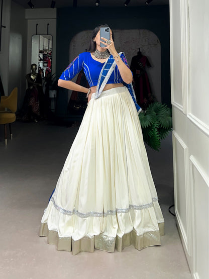 PLAIN RAYON GOTA LACE LEHENGA