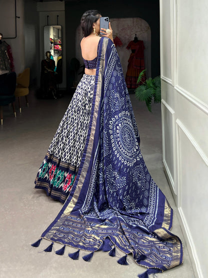 BLUE REDIANT IKKAT  LEHNGA