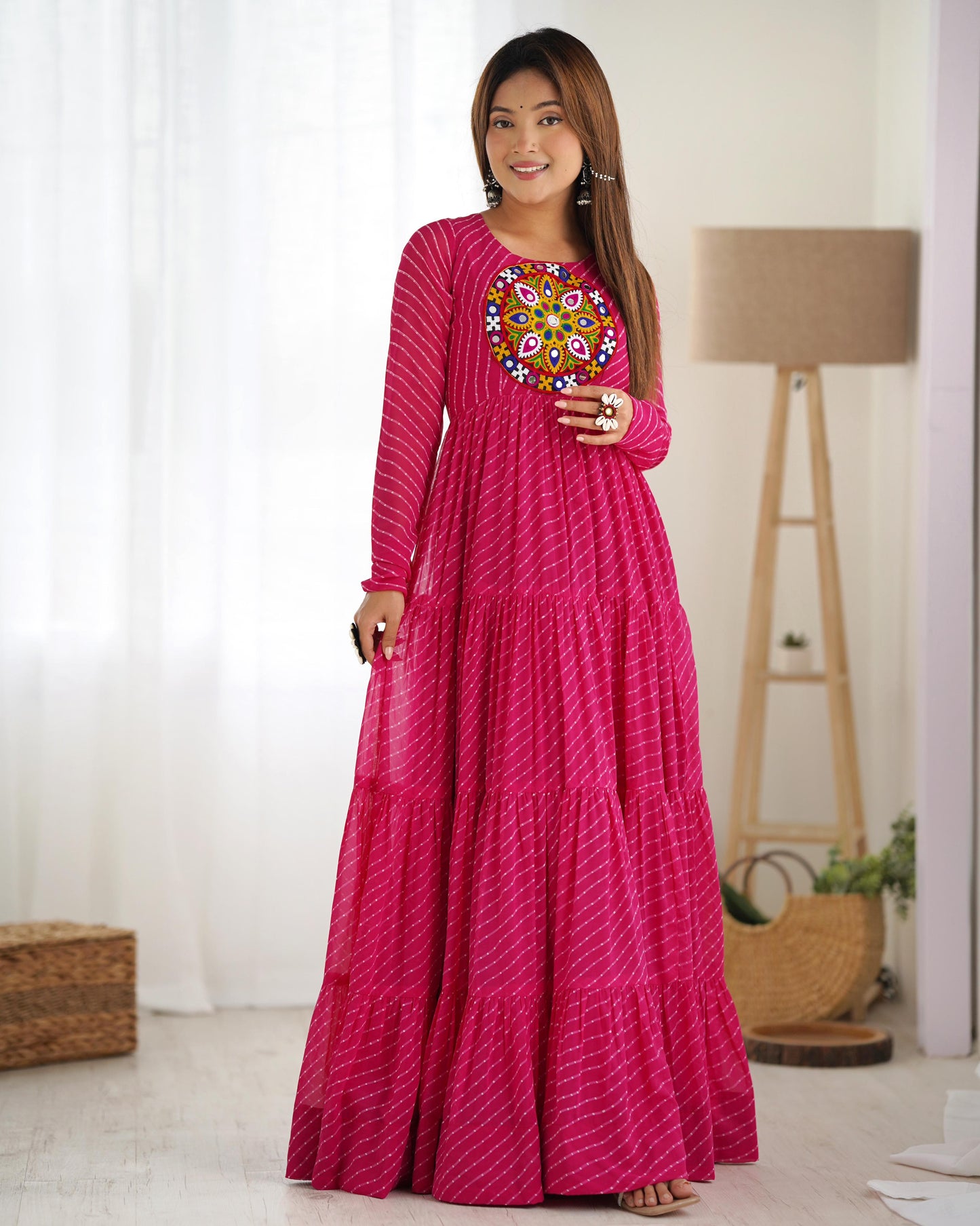 LEHERIYA PINK ANARKALI