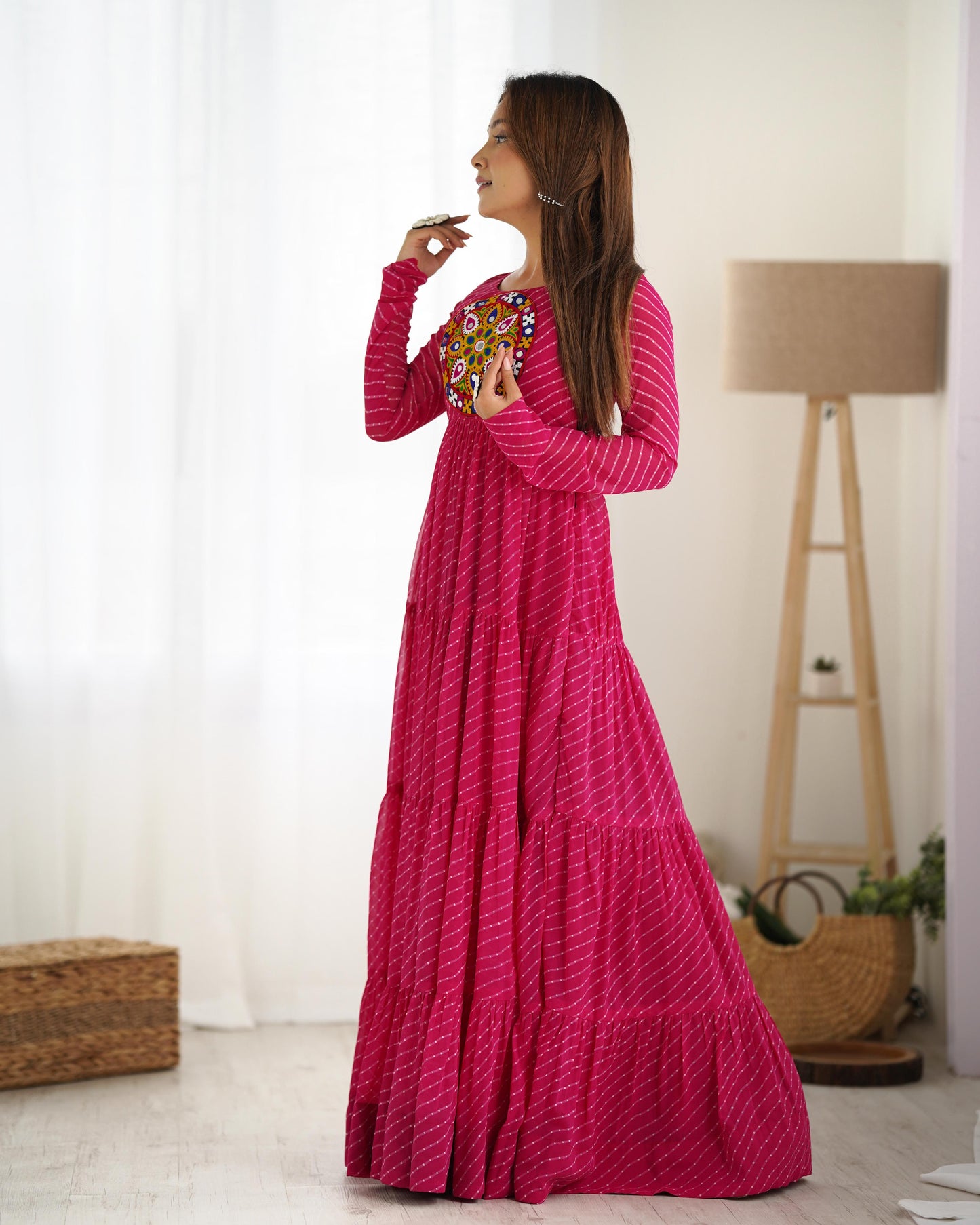 LEHERIYA PINK ANARKALI