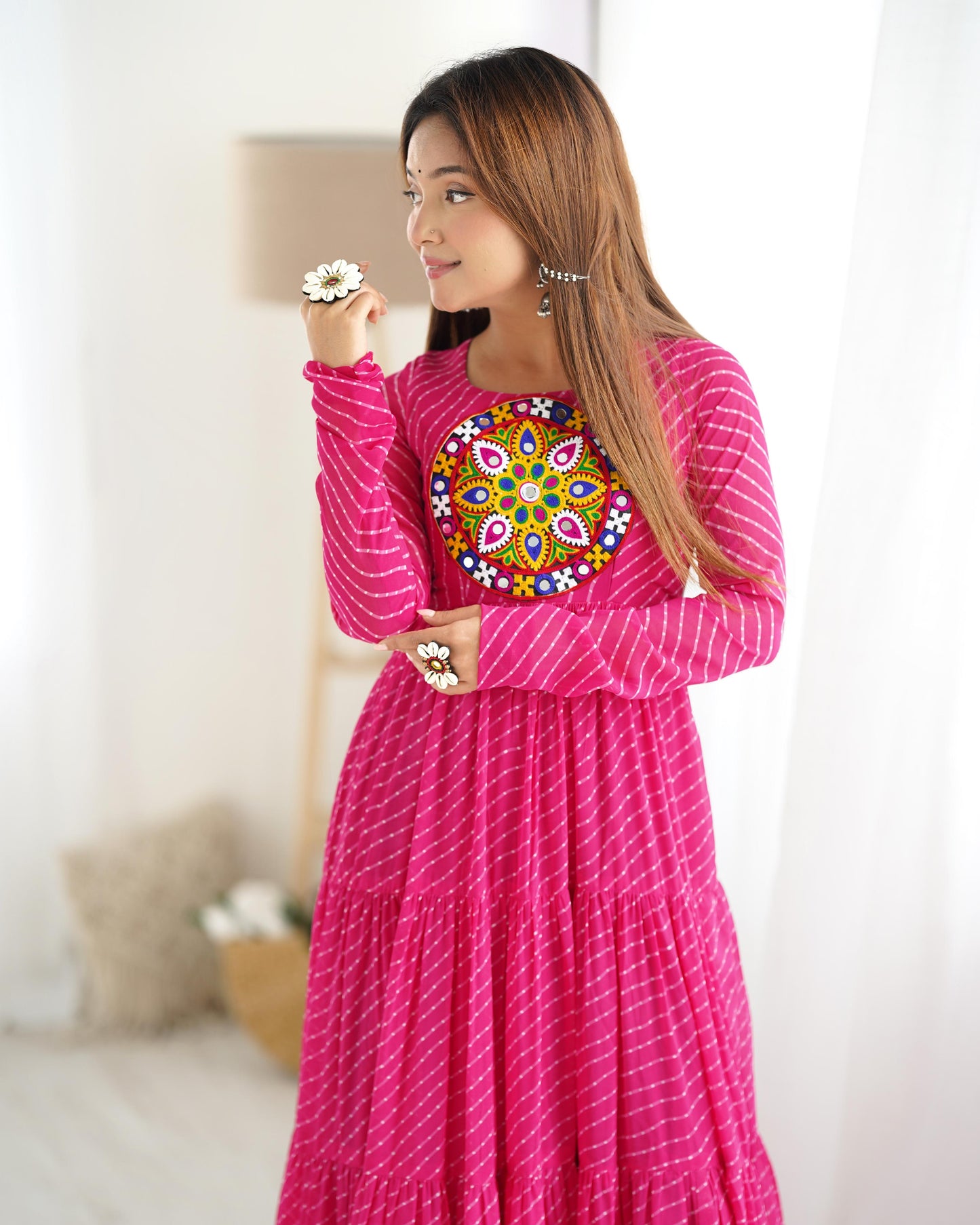 LEHERIYA PINK ANARKALI