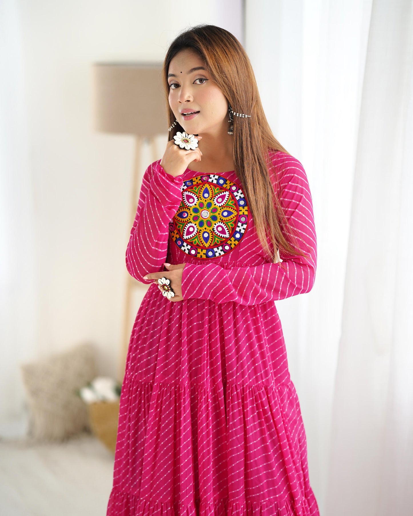 LEHERIYA PINK ANARKALI