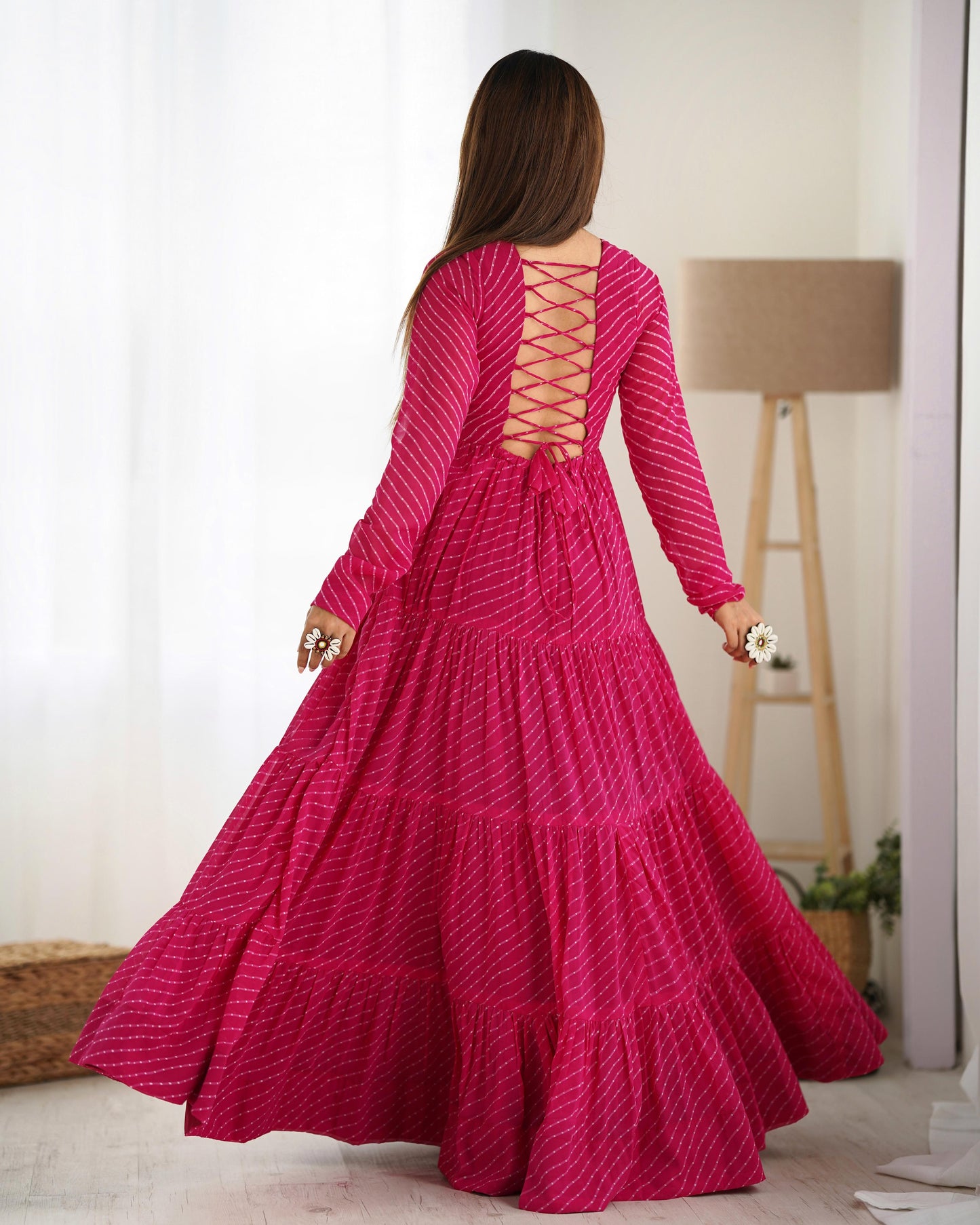 LEHERIYA PINK ANARKALI