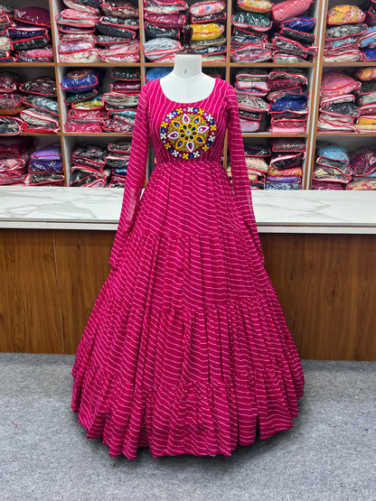 LEHERIYA PINK ANARKALI
