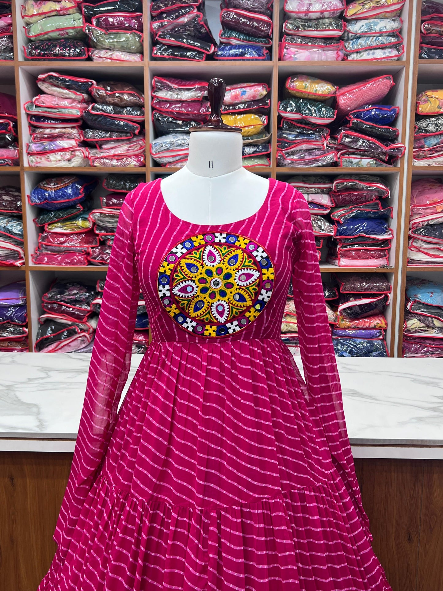 LEHERIYA PINK ANARKALI