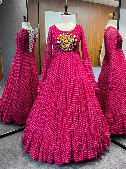 LEHERIYA PINK ANARKALI
