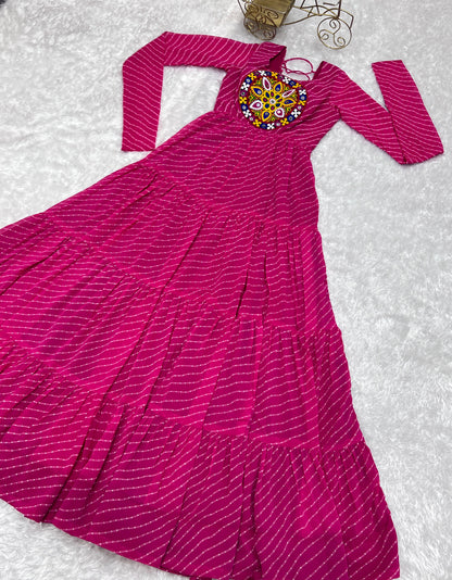 LEHERIYA PINK ANARKALI