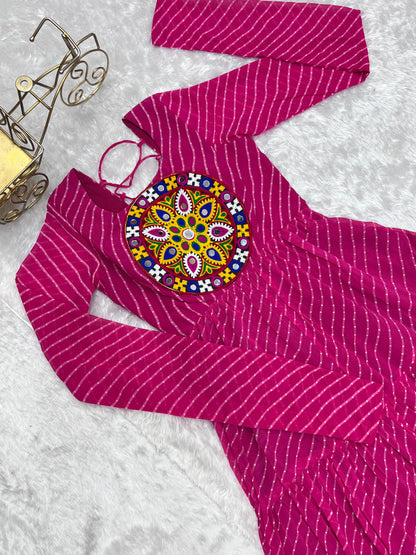 LEHERIYA PINK ANARKALI