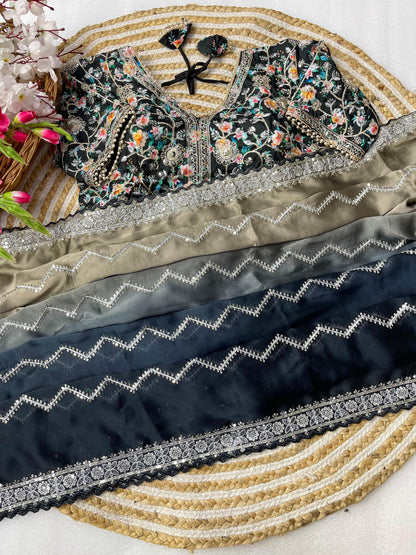 Pure Soft Rangoli Silk Sequnce Saree