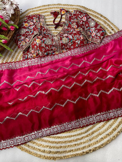Pure Soft Rangoli Silk Sequnce Saree