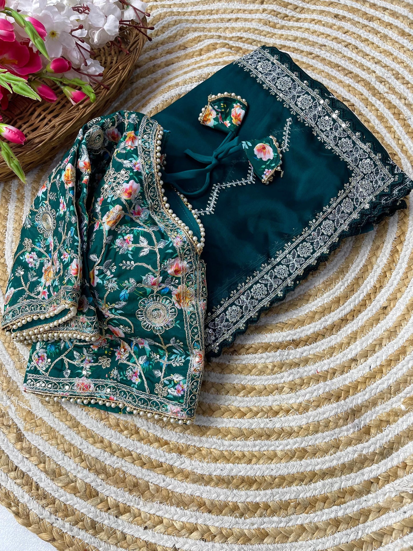 Pure Soft Rangoli Silk Sequnce Saree