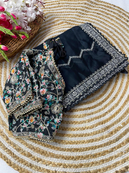 Pure Soft Rangoli Silk Sequnce Saree