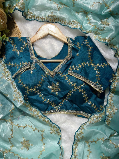 Embroidery & Sequnce Work Jimmy Chu Silk Saree