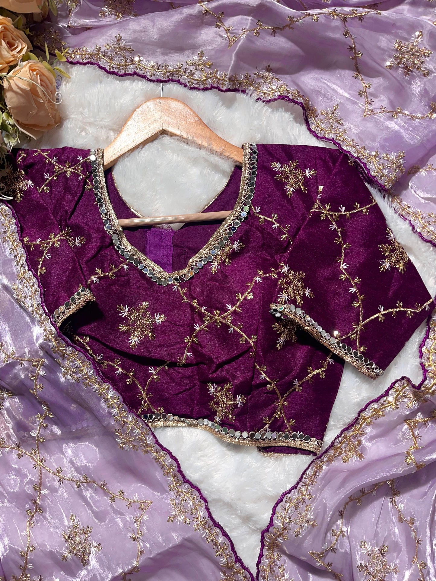 Embroidery & Sequnce Work Jimmy Chu Silk Saree