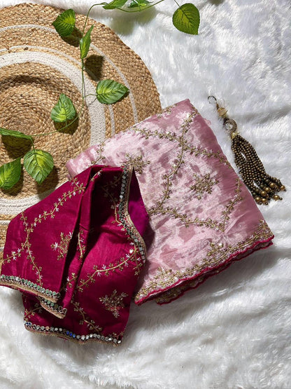 Embroidery & Sequnce Work Jimmy Chu Silk Saree