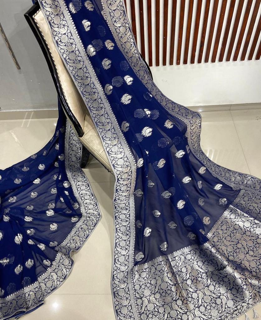 Pure Crepe Georgette Weaving Silk Saree