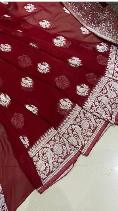 Pure Crepe Georgette Weaving Silk Saree