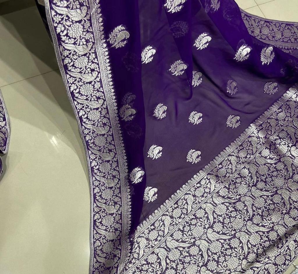 Pure Crepe Georgette Weaving Silk Saree