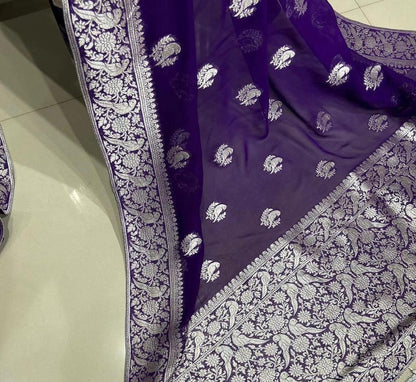 Pure Crepe Georgette Weaving Silk Saree