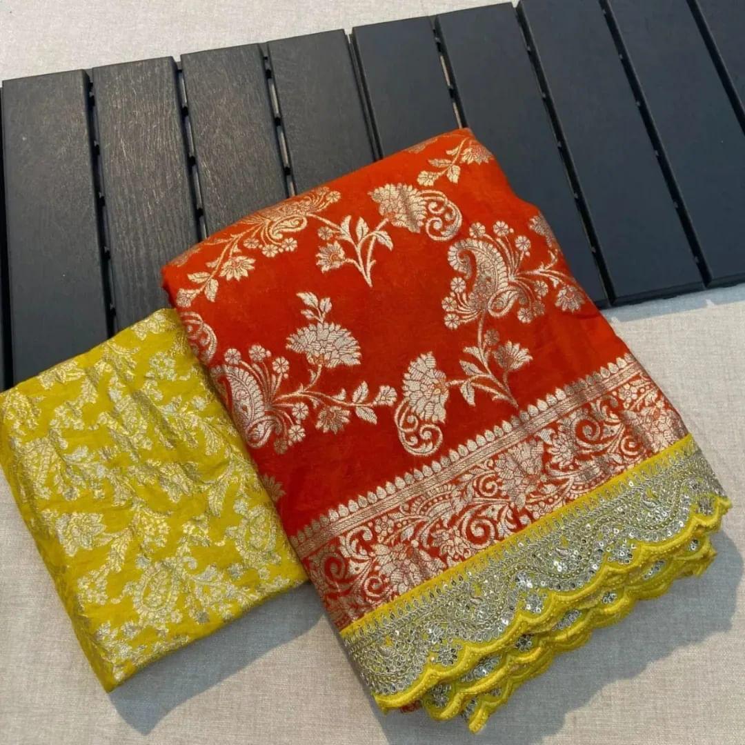 Pure Crepe Khadi silk Pattu Saree