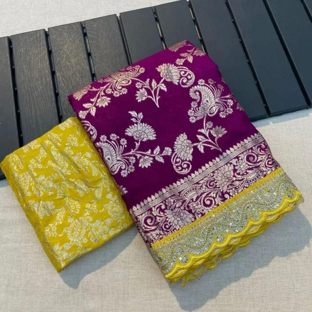 Pure Crepe Khadi silk Pattu Saree