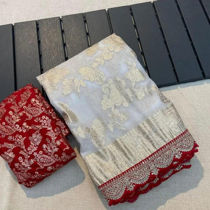 Pure Crepe Khadi silk Pattu Saree